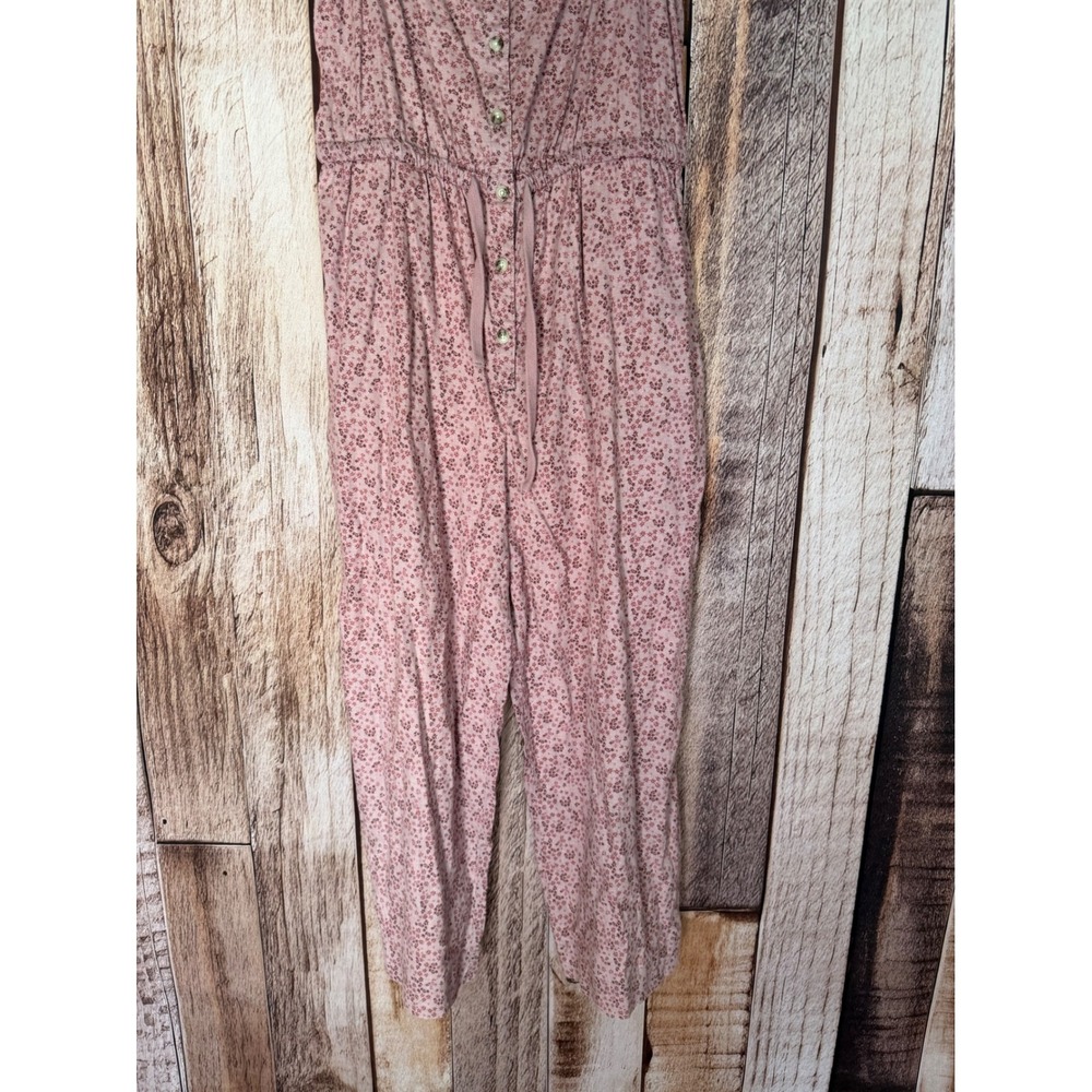 Toad & Co Taj Hemp Strappy Jumpsuit Floral Boho Sustainable Pink Size Small - Picture 4 of 10